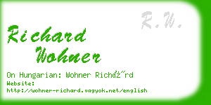 richard wohner business card